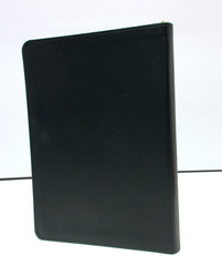 Address Book w Tabs Desk Size 5×7 Leather Softcover Graphic Image BLACK Saffiano
