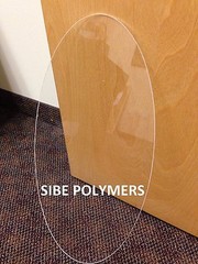 CLEAR OVAL SHAPED ACRYLIC PLEXIGLASS 1/8″ X 23″ X 46″ PLASTIC SHEET