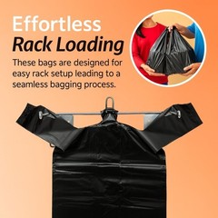 Black T Shirt Bags Plastic Grocery Shopping Carry Out Bag 11.5”x6.5”x22”