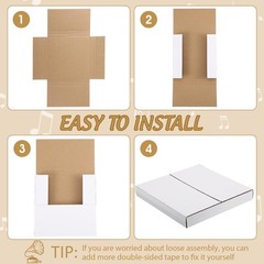 100 Pack 7 Inch Vinyl Record Mailers Boxes 45 RPM Easy Fold LP Cardboard Mailing