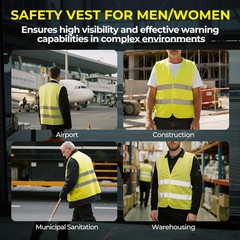 10 Pack Yellow Safety Vests, Bulk High Visibility Vest for Men / Woman, Adult Re