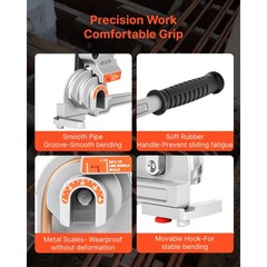 VEVOR 3 in 1 Lever Pipe Tube Bender for 1/4″, 3/8″, 1/2″ O.D. 0-180° Bending