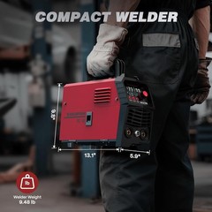 135A MIG Welder [Large LED Display] 110V Welder Flux Core MIG, Lift TIG, St