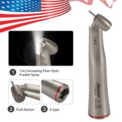 Dental LED Handpiece 1:4.2 Contra Angle 45° LED Fiber Optic Turbine Inner UPS