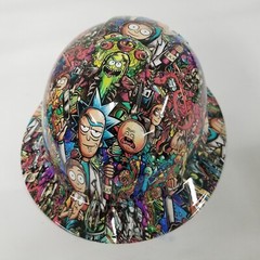 NEW FULL BRIM Hard Hat custom hydro dipped ADULT CARTOON STICKER BOMB NEW