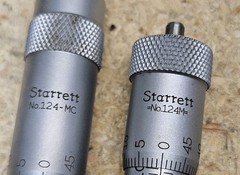 Starrett No. 124MDZ solid-rod inside micrometer set – 50mm to 800mm range USA