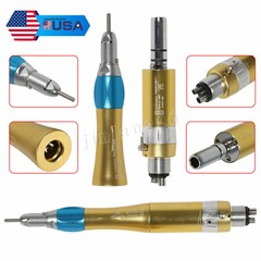1-4 x NSK Style Dental Straight Nosecone Handpiece / Air Motor 4-Holes Slow Gold