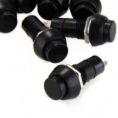 10x On/Off Push Button Bolt-On Switch Black Button Push-To-Make Self-Locking 12V