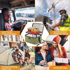 Aotto Heated Lunch Box Food Warmer – 12V/24V 10.23”L x 7.87”W x 5.51”H, Green