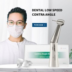 AZDENT Dental Handpiece Slow Low Speed Contra Angle Straight Air Motor 2/4Hole