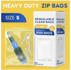 1000 4″ x 6″, 8 Mil Extra Thick Heavy Duty Zipper Reclosable Plastic Bags