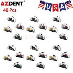 40Pcs AZDENT Dental Orthodontic 1st Molar Buccal Tube Bondable Non-conv Roth.022