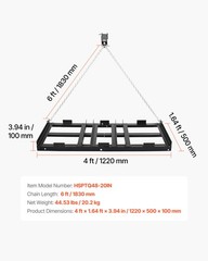 VEVOR Drag Harrow 48 x 20 in Tow-Behind Driveway Grader Fits ATVs UTVs Tractors