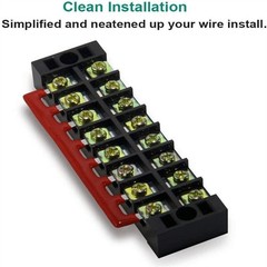 1 Set Dual Row 8-Position Screw Terminal Block Electrical Barrier Strip 600V 25A