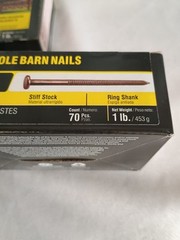 3 LB Pounds Grip Rite Pole Barn Nails 8D 2.5″ Ring Shank Stiff Stock 210 Pieces