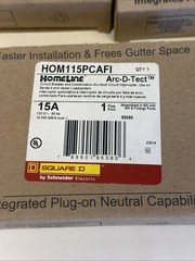 (10) Square D HOM115PCAFI Circuit Breaker 15A *10 PCS* *US SELLER* *NEW IN BOX*
