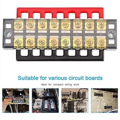 1 Set Dual Row 8-Position Screw Terminal Block Electrical Barrier Strip 600V 25A