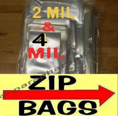 Clear Reclosable Zip Bags 2Mil HEAVY-DUTY 4-Mil Plastic Lock Zipper Seal Baggies