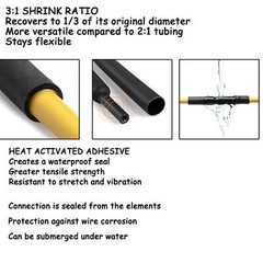 Heat Shrink Tubing Tube Dual Wall 3:1 Marine Adhesive Glue Lined – Clear