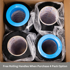 18″ x 1500′ 60 Gauge 4 Rolls Pallet Wrap Stretch Film Hand Shrink Wrap Black NEW