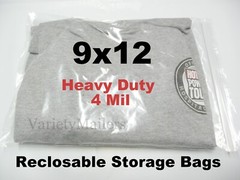 25 Zip-Top Storage Bags 9”x 12” Clear Thick 4 Mil Food Grade Freezer Bags 9×12