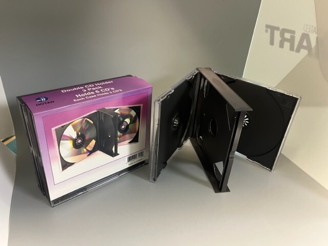 9 PCS 24MM CHUBBY DOUBLE CD JEWEL CASES W/BLACK TRAY, SF19-3PK FREE SHIP