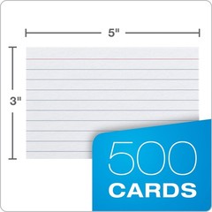 Index Cards, 3 x 5 Inches, White, Lined on Front, Blank on Back 500 Count 5 Pack