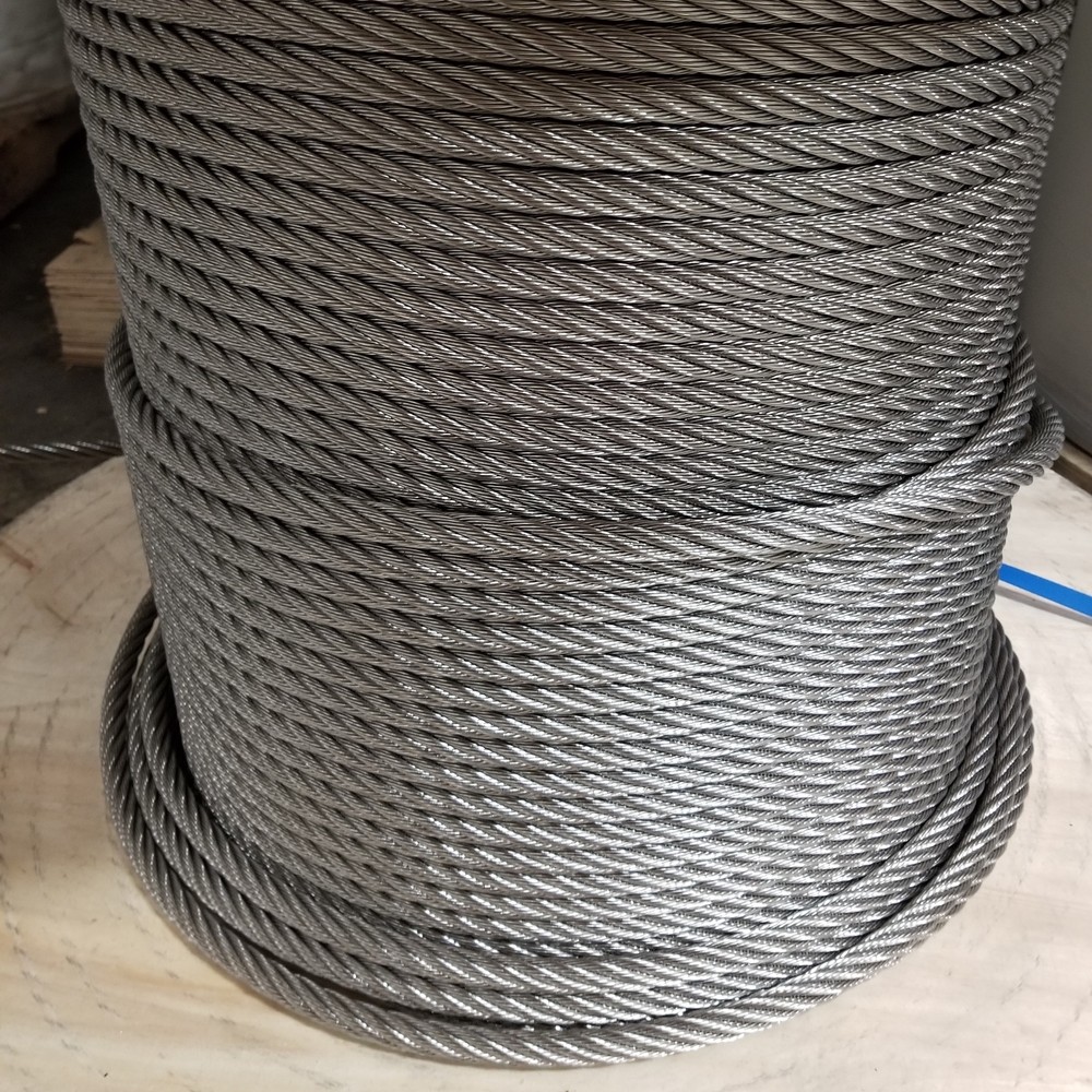 1/2″ Stainless Steel Wire Rope Cable 6×19 IWRC Type 304 (700 Feet)