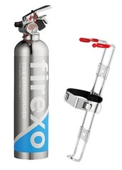 FIREXO Small Stainless Steel All Fires Fire Extinguisher Dry Powder 500 ml