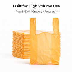 Bags 1/6 Large 21 x 6.5 x 11.5 Orange T-Shirt Plastic Grocery Shopping Bags 0.51