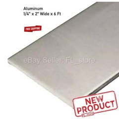 Aluminum Bar Flat Stock 1/4″ x 2″ Wide x 6 Feet Long Unpolished Finish Alloy