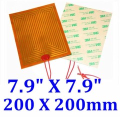 8″ X 8″ 200 X 200mm 12V 120W w/ 3M Factory Direct Sale CE JSRGO Kapton Heater