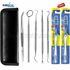 5 Tools Professional Dental Oral Hygiene Kit Deep Cleaning Scaler Teeth Care Set