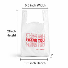 5000 Thank You Plastic Bags 21×6.5×11.5 T-Shirt Grocery Retail Shipping 0.59 Mil