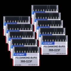 10pcs AZDENT Dental DIAMOND BURS FOOTBALL #368-023F FINE RED DEFEND 10pcs/Pack