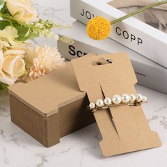 100Pcs Hair Clip Display Cards Paper Cardboard Hair Bow Holder Brown