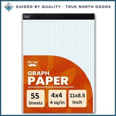 55 Sheets Graph Paper Pad, 11 Inch x 8.5 Inch, Great for Art & Math Projects