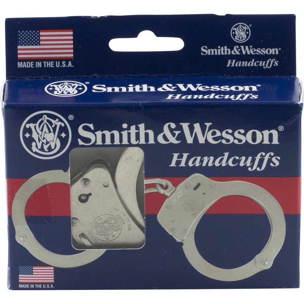 Smith & Wesson S&W Nickel Silver Finish Handcuffs 2 Keys Model 100
