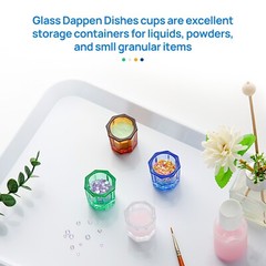 12PCS JMU Dental Glass Dappen Dishes Acrylic Crystal Cups Nails Assorted Colors