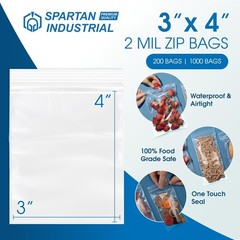 Versatile 2 Mil Clear Reclosable Zip Bags – 3″ x 4″ 1000 Count for Crafts & More