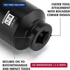 3/4in Drive Deep Impact Socket 1-7/8in SAE 6 Point CR-MO Axle Nut