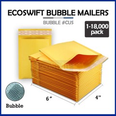 1-18000 #0000 4×6 “EcoSwift” Small Kraft Bubble Mailer Padded Envelope Bag 4 x 6
