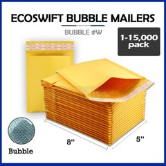 1-15000 #000 4×8 “EcoSwift” Kraft Bubble Padded Envelopes 5 x 8 ~ X-Wide Mailers
