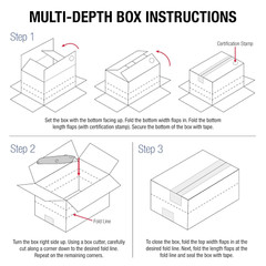 TLMD181812 Multi-Depth Corrugated Boxes, 18″ X 18″ X 12″, Kraft (Pack of 20)