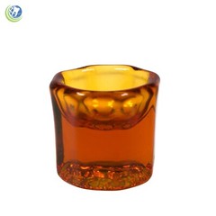 GLASS DAPPEN DISH HONEY BROWN ACRYLIC HOLDER CONTAINER DENTAL COSMETOLOGY 12/PCS