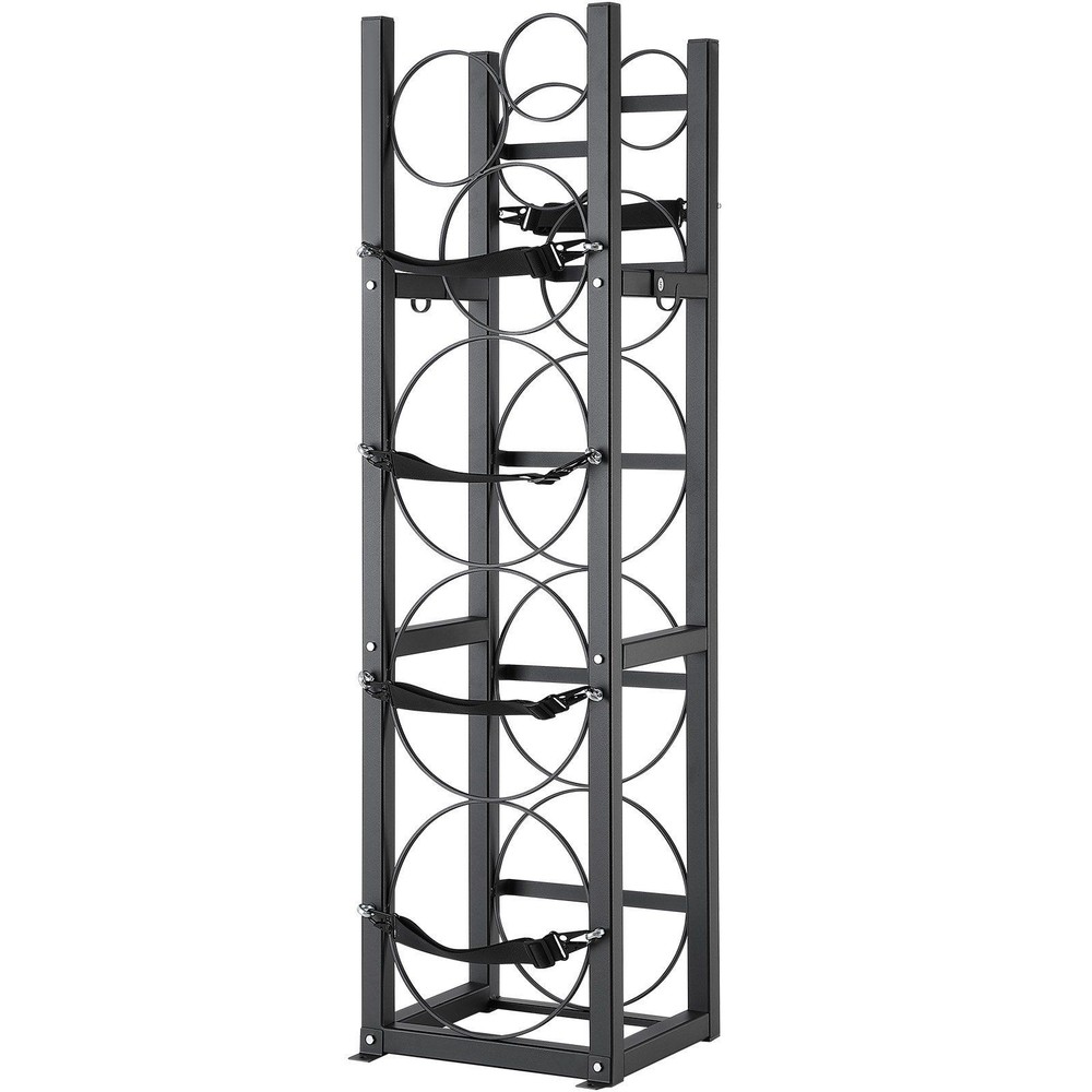 3-Shelf Refrigerant Cylinder Rack 12.79×12.99×47.12in 3x30lb + 3xSmall