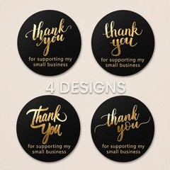 500 Thank You for Supporting My Small Business Stickers – 1.5 Inch, Black 1