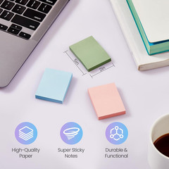 (40 Pads) Sticky Notes 1.5×2 in, 16 Colors Post Self Stick Pad Its, Clean Remova