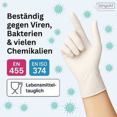 Bingold Disposable Gloves Latex 50PLUS, Natural M Cardboard Cleaning Gloves Gloves