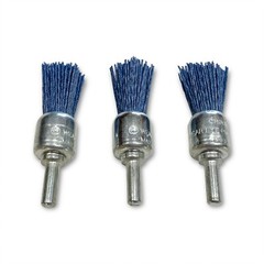 3/4″ Nylon End Brush 1/4″ Shank Medium Fine Coarse 3 Pack Blue Drill Brush